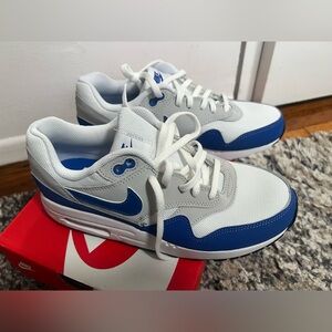 Nike Air Max White, Gray & Royal Blue Sneakers